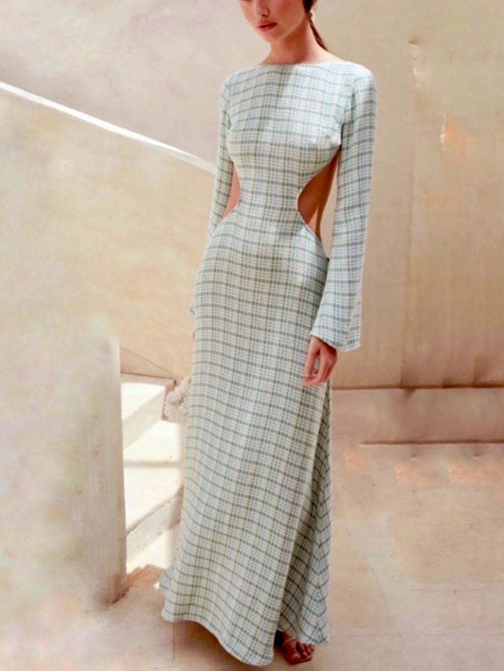 CULT GAIA  Kamira Open-Back Cotton-Blend Maxi Dress size S - Picture 3 of 11